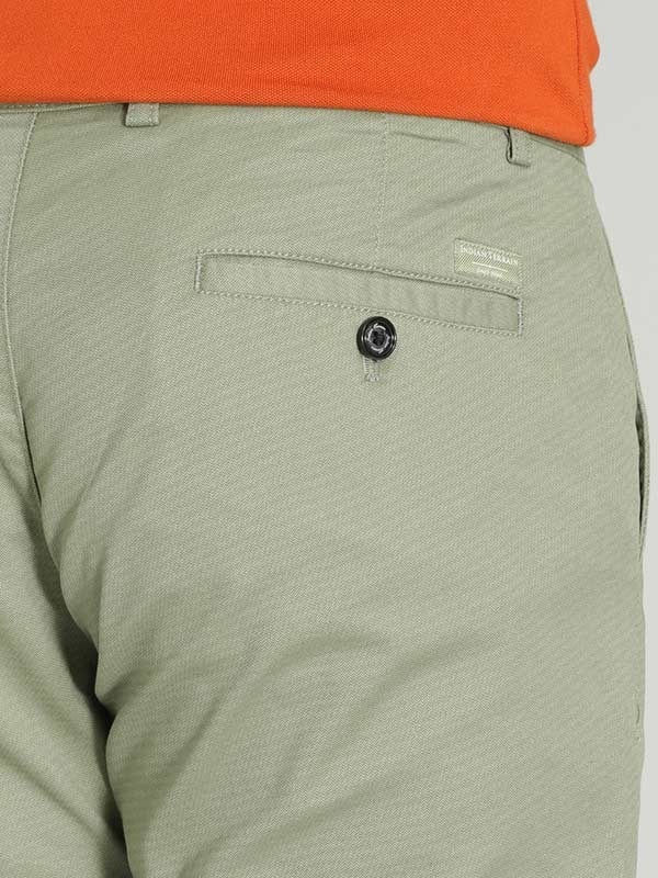 Indian Terrain Men's Slim Fit Solid Green Trousers